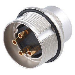 1 pcs - Lumberg 4 Pole Din Plug, DIN EN 60529, 5A, 250 V ac IP68, Male, Wall Mount