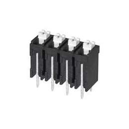 10 pcs : TBLH10V-500-04BK - Fixed Terminal Blocks Terminal block, screwless, High Temp, 5.00, Vertical, 4, Black w Gray Button
