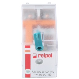 1 pcs - Relpol Plug In Power Relay, 24V dc Coil, 12A Switching Current, DPDT