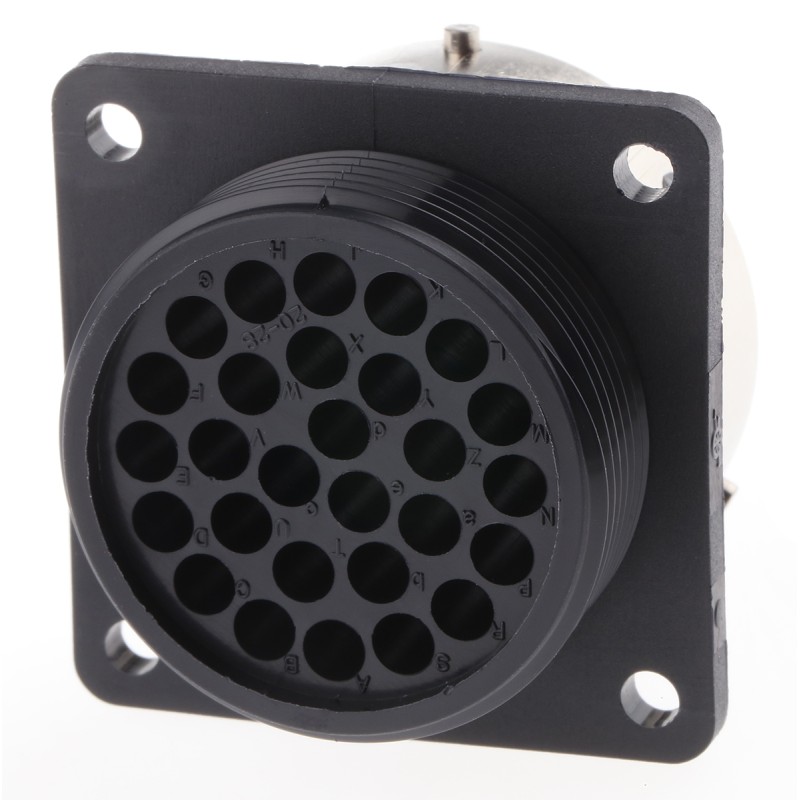 1 pcs - ITT Cannon Circular Connector, 28 Contacts, Panel Mount, Socket, Female, IP65, Trident Ringlock Series