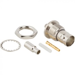 1 pcs - Amphenol RF, jack Bulkhead BNC Connector, Crimp Termination, Straight Body