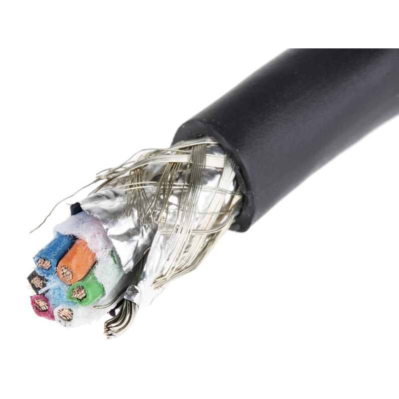 1 Reel of 30 M - Alpha Wire Xtra-Guard 4 Control Cable, 6 Cores, 0.81 mm², ECO, Screened, 30m, Black TPE Sheath, 18 AWG