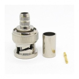 1 pcs - Van Damme Cable Mount BNC Connector, Crimp Termination, Straight Body