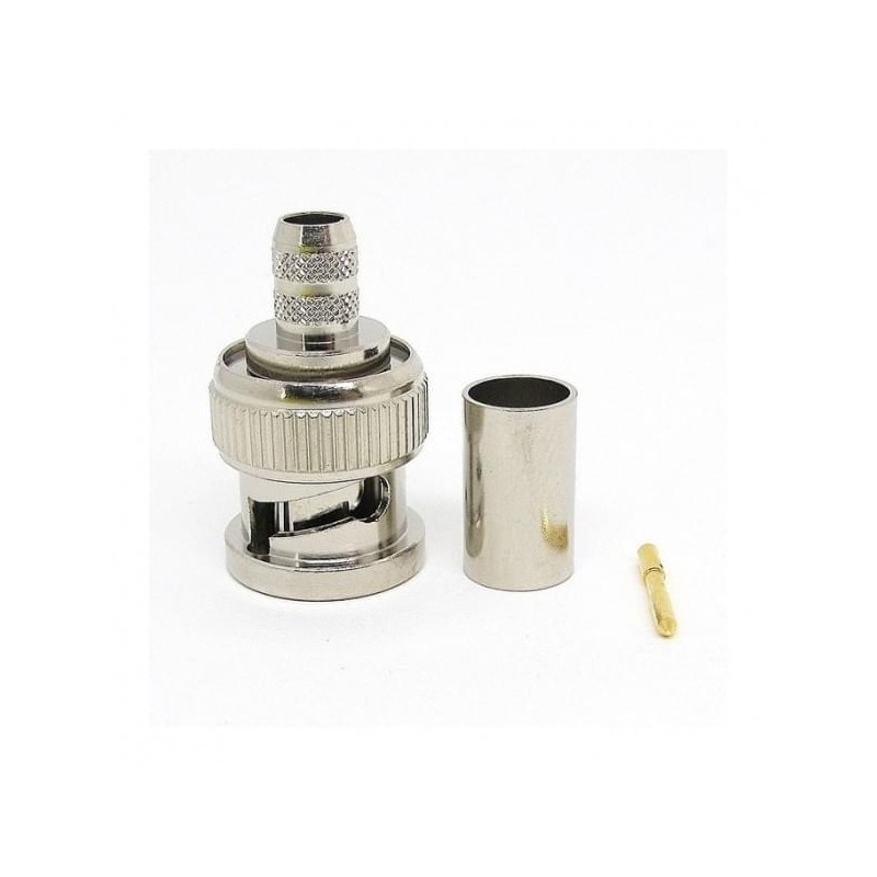 1 pcs - Van Damme Cable Mount BNC Connector, Crimp Termination, Straight Body