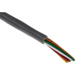 1 Reel of 30 M - Alpha Wire Alpha Essentials Control Cable, 8 Cores, 0.35 mm², Screened, 30m, Grey PVC Sheath, 22 AWG