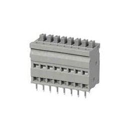 10 pcs : TBL009V-254-08GY-2GY - Fixed Terminal Blocks Terminal block, screwless, 2.54, Vertical, 8, Gray w Gray Button