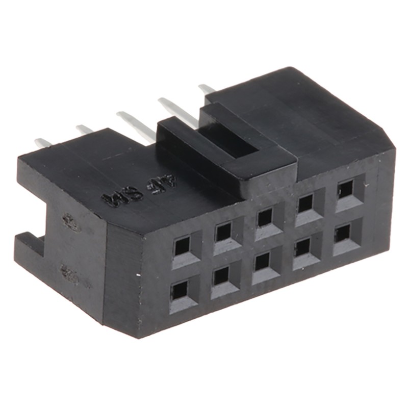 1 pcs - Hirose HIF3FB Series Straight Through Hole Mount PCB Socket, 10-Contact, 2-Row, 2.54mm Pitch, Solder Termination