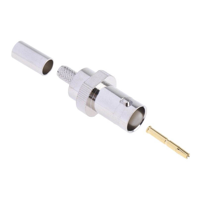 1 pcs - RS PRO, jack Cable Mount BNC Connector, 50Ω, Crimp Termination, Straight Body