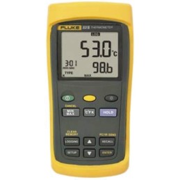 1 pcs - Fluke 53 II Wired Digital Thermometer for Industrial Use, E, J, K, N, R, S, T Probe, 1 Input(s), +1767°C Max, ±0.05 %
