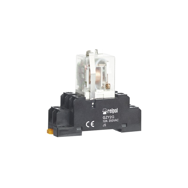 1 pcs - Relpol 8 Pin 250V ac DIN Rail Relay Socket, for use with RY2 Relay