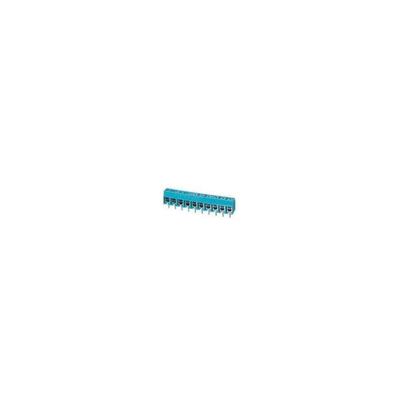 10 pcs : TB002-500-10BE - Fixed Terminal Blocks Terminal block, screw type, 5.00 , horizontal, 10 poles, CUI Blue, slotted screw