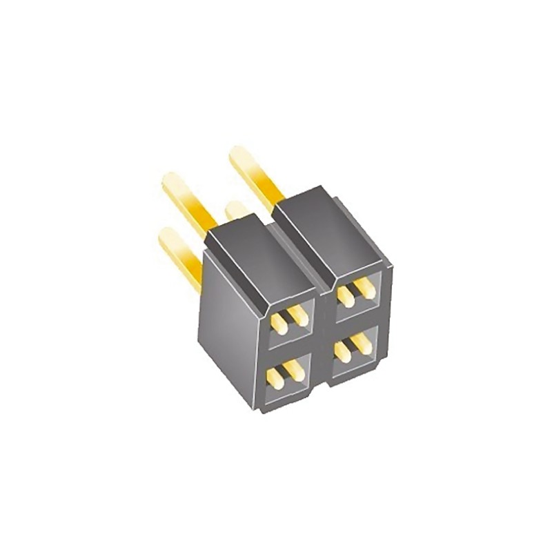 1 pcs - Samtec SLW Series Straight Through Hole Mount PCB Socket, 4-Contact, 2-Row, 2.54mm Pitch, Solder Termination
