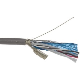 1 Reel of 30 M - Alpha Wire Twisted Pair Data Cable, 2 Pairs, 0.14 mm², 4 Cores, 26 AWG, Screened, 30m, Grey Sheath