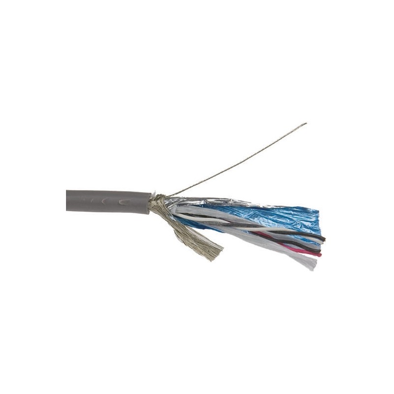 1 Reel of 30 M - Alpha Wire Twisted Pair Data Cable, 2 Pairs, 0.14 mm², 4 Cores, 26 AWG, Screened, 30m, Grey Sheath