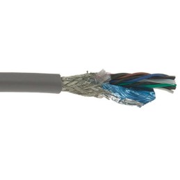 1 Reel of 30 M - Alpha Wire Twisted Pair Data Cable, 5 Pairs, 0.2 mm², 10 Cores, 24 AWG, Screened, 30m, Black Sheath
