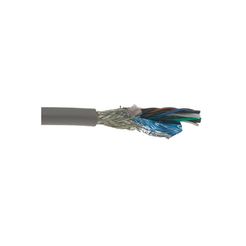1 Reel of 30 M - Alpha Wire Twisted Pair Data Cable, 5 Pairs, 0.2 mm², 10 Cores, 24 AWG, Screened, 30m, Black Sheath