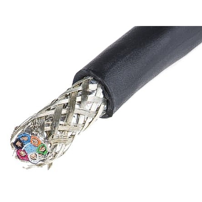 1 Reel of 30 M - Alpha Wire Twisted Pair Data Cable, 6 Pairs, 0.9 mm², 12 Cores, 18 AWG, Screened, 30m, Black Sheath