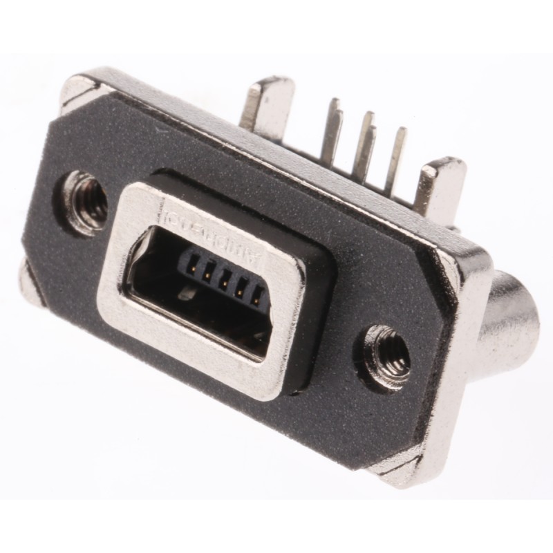 1 pcs - Amphenol ICC Right Angle, Through Hole, Socket Type B 2.0 USB Connector