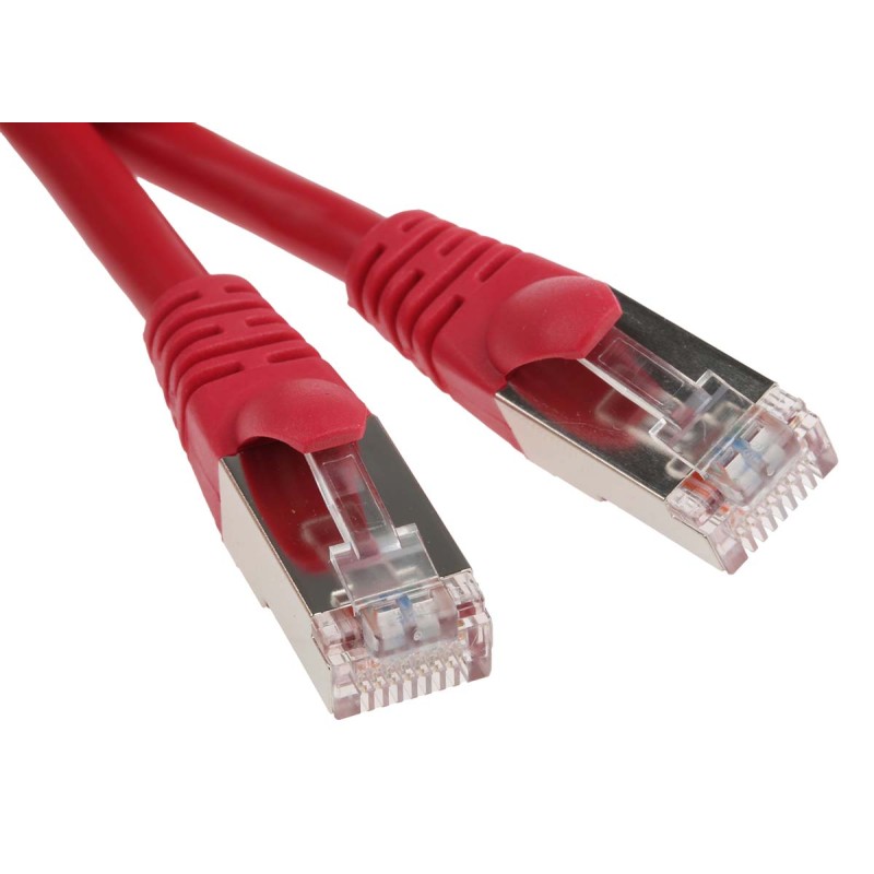 1 pcs - RS PRO Cat5e Male RJ45 to Male RJ45 Ethernet Cable, F/UTP, Red PVC Sheath, 0.5m