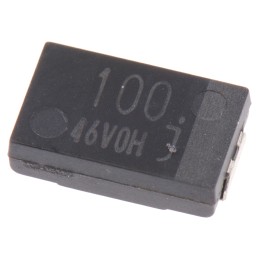10 pcs - EEFCX0J101R Panasonic 100μF Surface Mount Polymer Capacitor, 6.3V dc