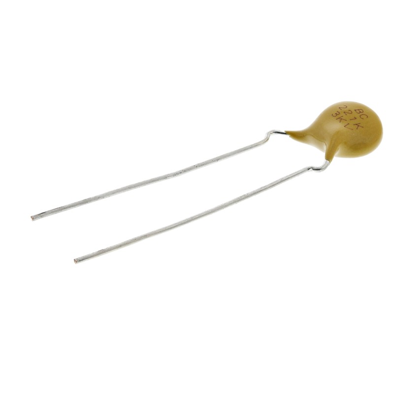 50 pcs - F221K29S3NR63K7R Vishay Single Layer Ceramic Capacitor (SLCC) 220pF 3kV dc ±10% S3N Dielectric, F, Through Hole +125°C 