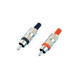 10 pcs : 19-1207 - RCA Phono Connectors MONO RCA PLUG RED METAL