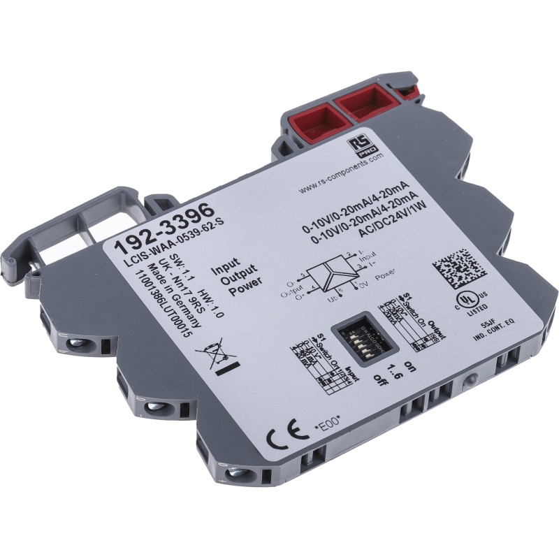 1 pcs - RS PRO Signal Conditioner, Current, Voltage Input, Current, Voltage Output, 24V ac/dc Supply
