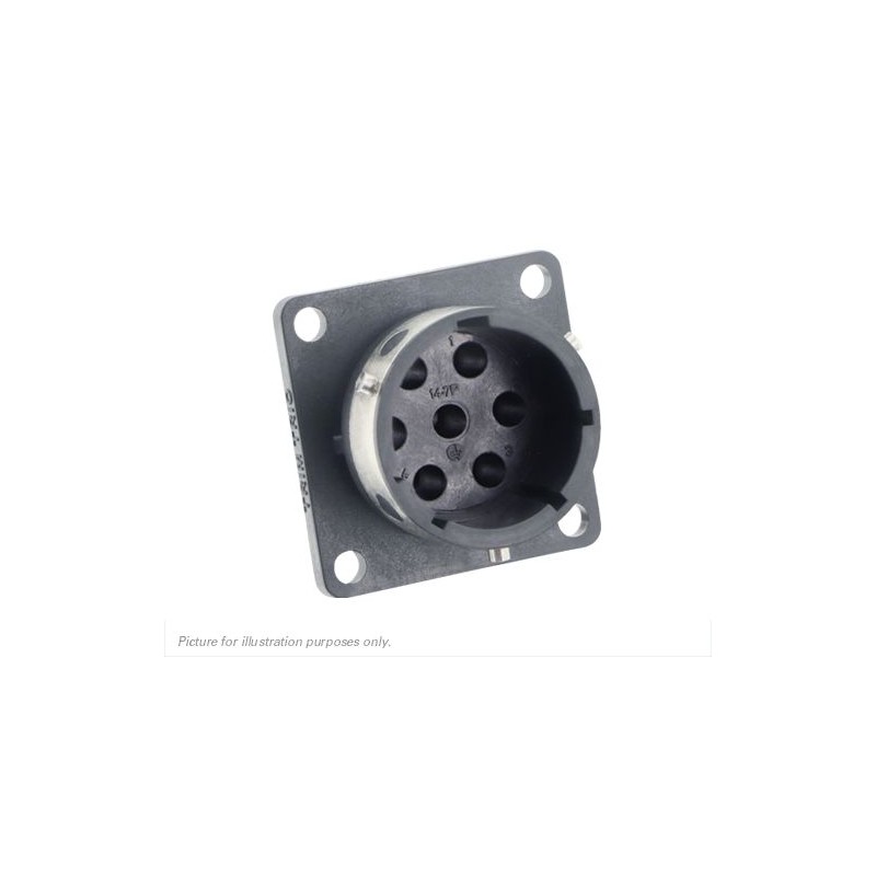 1 pcs - Souriau, UTGX 7 Way Flange Mount Circular Connector Plug, Socket Contacts,Shell Size 14, Bayonet, MIL-DTL-26482