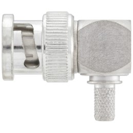 1 pcs - Rosenberger BNC Series, Plug Cable Mount BNC Connector, 50Ω, Crimp Termination, Right Angle Body