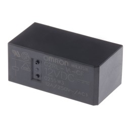 1 pcs - Omron PCB Mount Power Relay, 12V dc Coil, 12A Switching Current, SPST