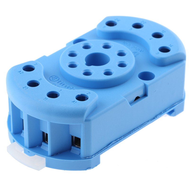 1 pcs - Finder 90 250V ac DIN Rail Relay Socket, for use with 60.12