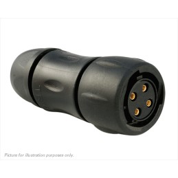 1 pcs - Souriau Circular Connector, 4 Contacts, Cable Mount, Socket, Female, IP68, IP69K, UTS Series