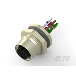 1 pcs - TE Connectivity Circular Connector, 8 Contacts, Rear Mount, M12 Connector, Socket, Female, IP67