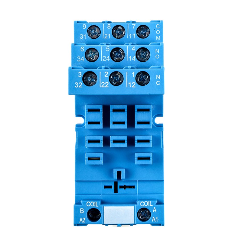 1 pcs - Finder 92 11 Pin 250V ac DIN Rail Relay Socket, for use with 62.32, 62.33