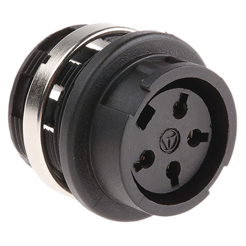 1 pcs - Amphenol Industrial Circular Connector, 4 Contacts, Panel Mount, M16 Connector, Socket, Female, Signalmate C091 Series