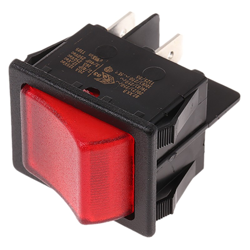 1 pcs - Molveno Illuminated DPST, On-None-Off Rocker Switch Panel Mount