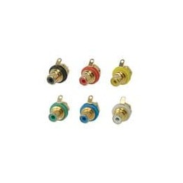 10 pcs : NYS367-0 - RCA Phono Connectors RCA PANEL JACK GOLD/BLACK REAN