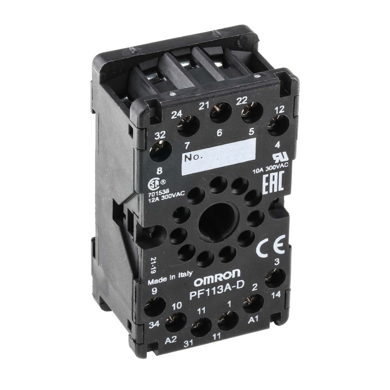 1 pcs - Omron 11 Pin 300V ac DIN Rail Relay Socket, for use with MKS Series