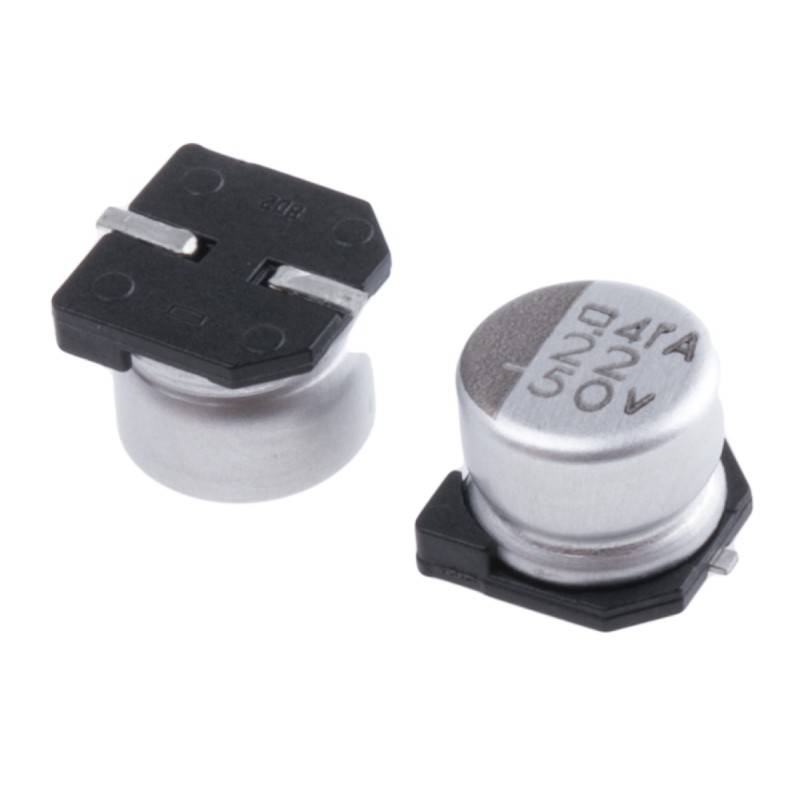 50 pcs - EMVA500ARA220MF55G Nippon Chemi-Con 22μF Aluminium Electrolytic Capacitor 50V dc, Surface Mount - EMVA500ARA220MF55G
