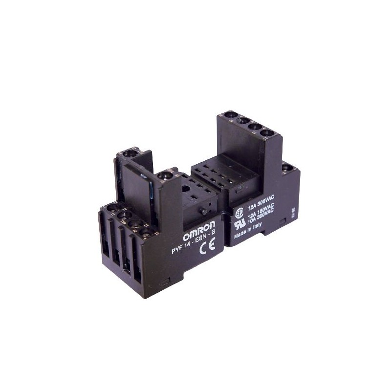 1 pcs - Omron 14 Pin 250V ac DIN Rail Relay Socket, for use with MY2, MY4