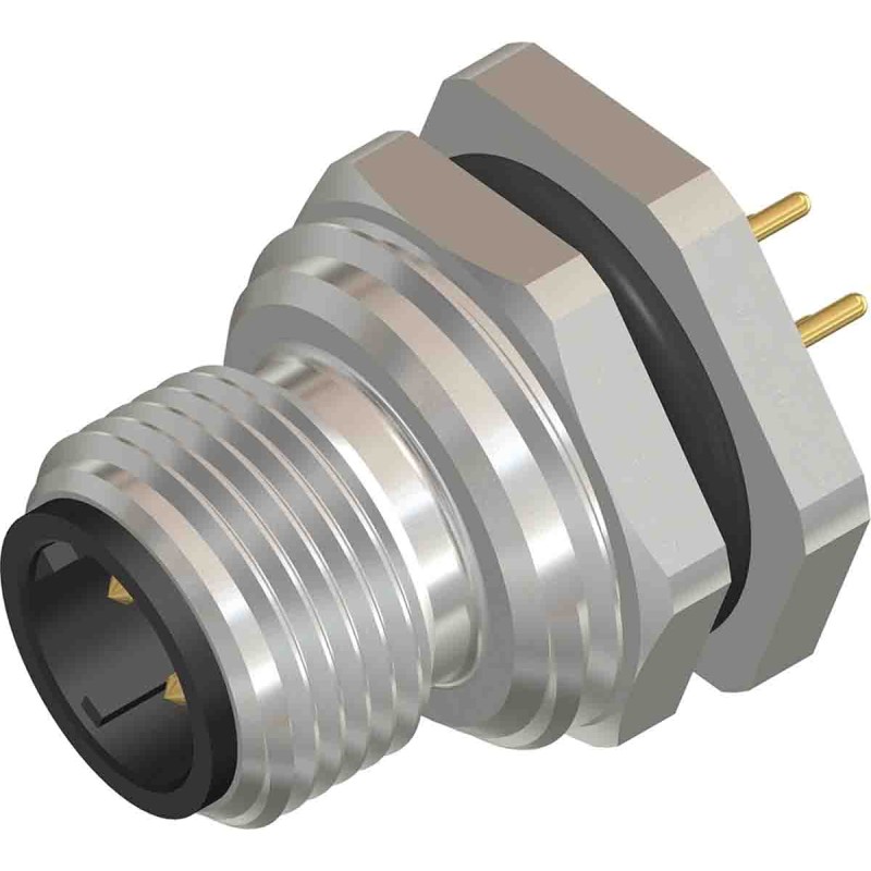 1 pcs - RS PRO Circular Connector, 4 Contacts, Rear Mount, M12 Connector, Plug, Male, IP67