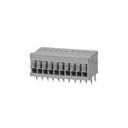 10 pcs : TBL009-254-10GY-2GY - Fixed Terminal Blocks Terminal block, screwless, 2.54, Horizontal, 10, Gray w Gray Button