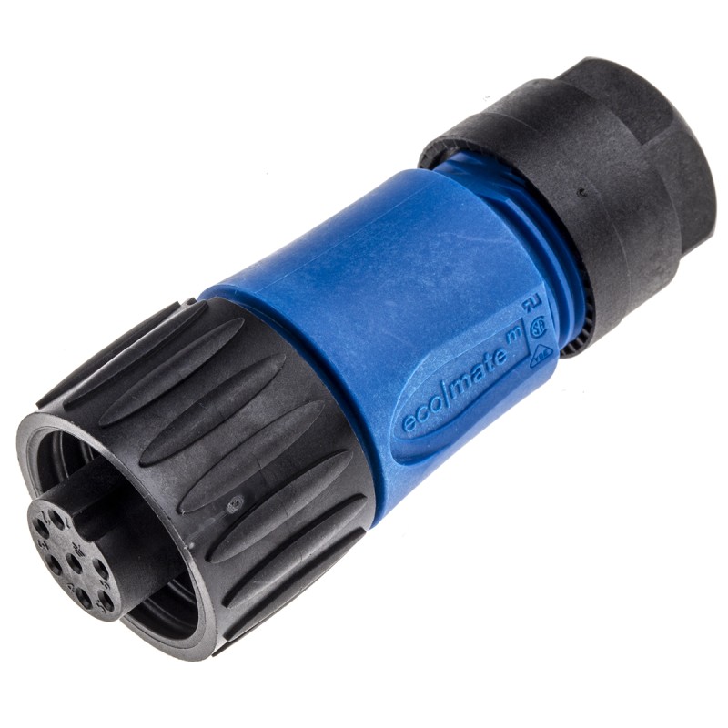 1 pcs - Amphenol Circular Connector, 7 Contacts, Cable Mount, Socket, Female, IP65, IP67, Ecomate Series