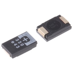 20 pcs - 2R5TPE330M9 Panasonic 330μF Surface Mount Polymer Capacitor, 2.5V dc