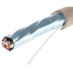 1 Reel of 50 M - Alpha Wire Twisted Pair Data Cable, 4 Pairs, 0.35 mm², 8 Cores, 22 AWG, Screened, 50m, Grey Sheath