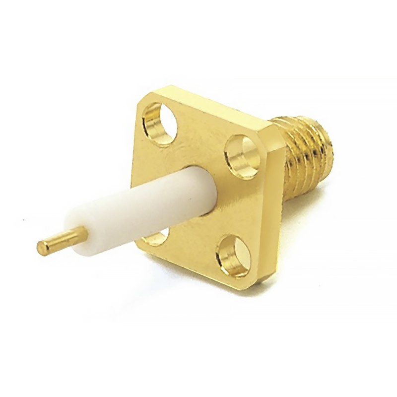 1 pcs - RS PRO Female, Male Flange Mount SSMA Connector, 50Ω, Solder Termination, Straight Body