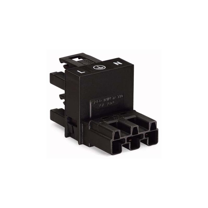 1 pcs - Wago 770 Series WINSTA MINI H Distribution Connector, 3-Pole, Female, Male, 3-Way, Cable Mount, 25A