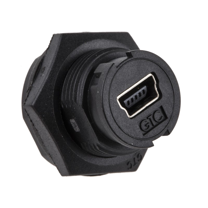 1 pcs - RS PRO Straight, Panel Mount, Socket to Socket Type Mini B to Mini B IP67 USB Connector