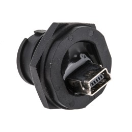 1 pcs - RS PRO Straight, Panel Mount, Socket to Socket Type Mini B to Mini B IP67 USB Connector
