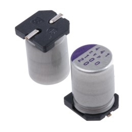 10 pcs - 20SVP100M Panasonic 100μF Surface Mount Polymer Capacitor, 20V dc